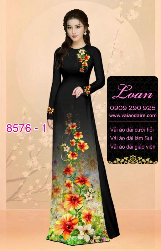 Vải áo dài hoa 3D