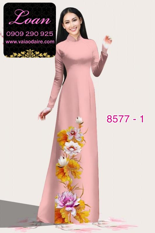 Vải áo dài hoa 3D