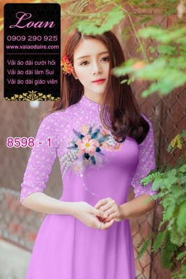 Vải áo dài hoa 3D-DT 8598