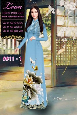 Vải áo dài hoa Sen-DT 8611