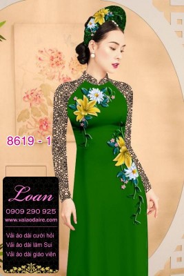 Vải áo dài hoa dây-DT 8619