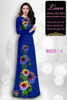 Vải áo dài hoa Hướng Dương-DT 8625