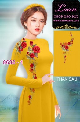 Vải áo dài hoa Hồng-DT 8632