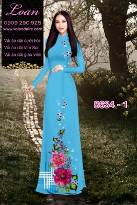 Vải áo dài hoa 3D-DT 8634
