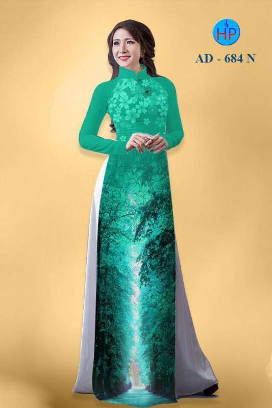 Vải áo dài cảnh rừng cây
