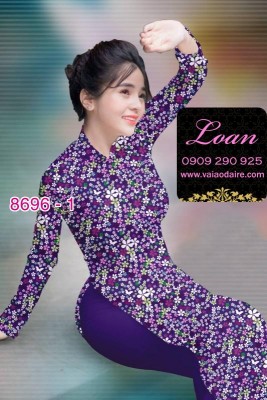 Vải áo dài hoa nhí-DT 8696