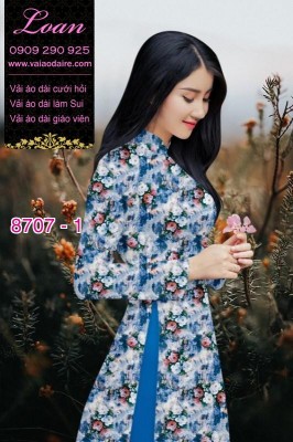 Vải áo dài hoa nhí-DT 8707