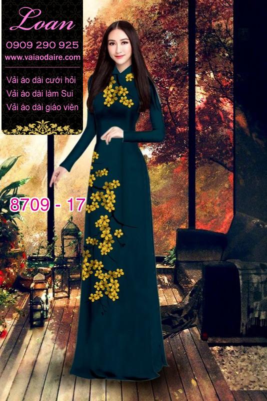 Vải áo dài hoa mai vàng