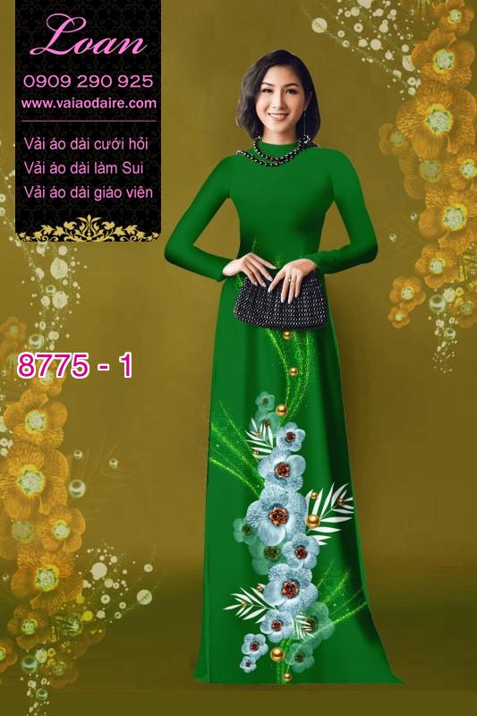 Vải áo dài hoa 3D