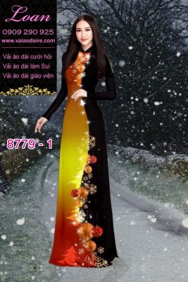 Vải áo dài hoa 3D-DT 8779