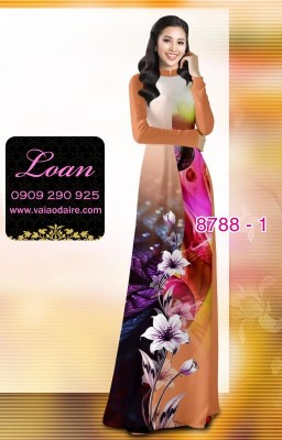Vải áo dài hoa 3D-DT 8788