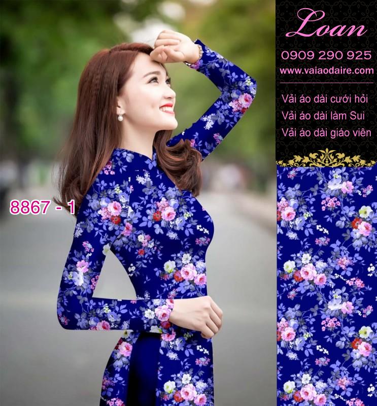 Vải áo dài hoa nhí