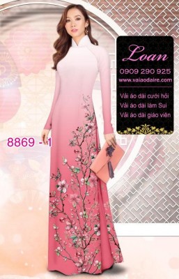 Vải áo dài cành hoa-DT 8869