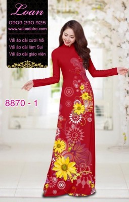 Vải áo dài hoa Hướng Dương-DT 8870