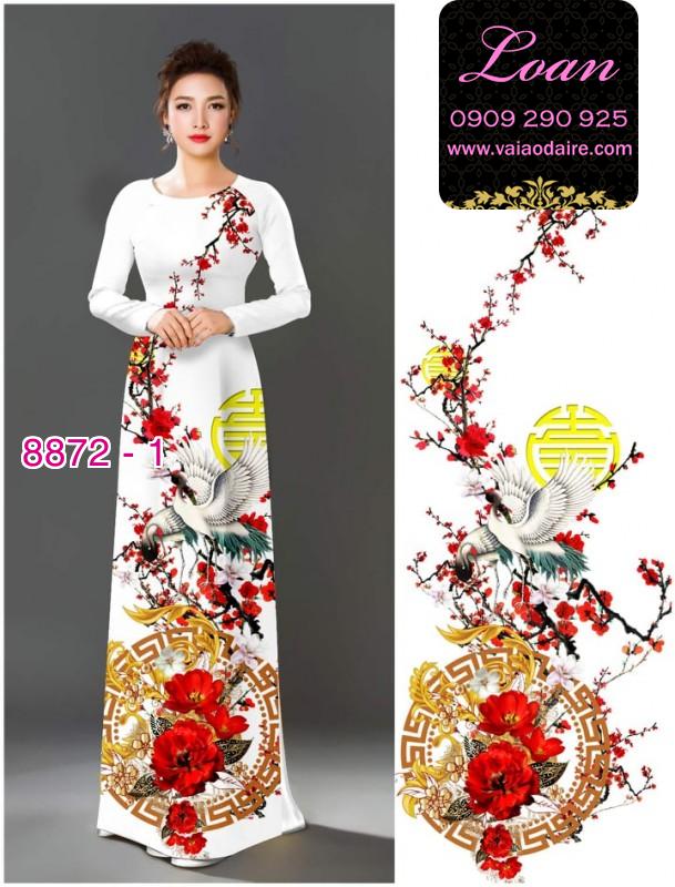 Vải áo dài hoa tết
