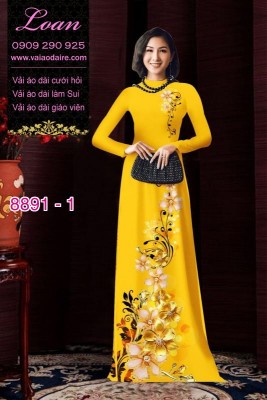 Vải áo dài hoa 3D-DT 8891