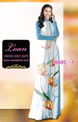Vải áo dài hoa 3D-DT 8895