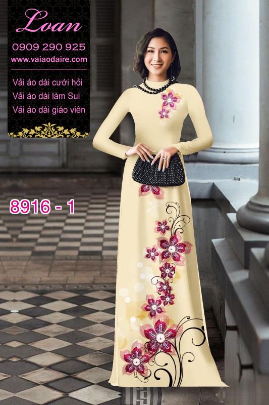 Vải áo dài hoa 3D