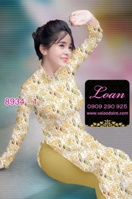 Vải áo dài hoa nhí-DT 8934