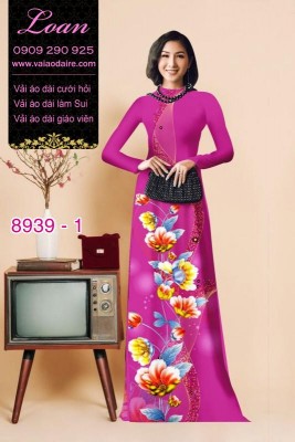 Vải áo dài hoa 3D-DT 8939