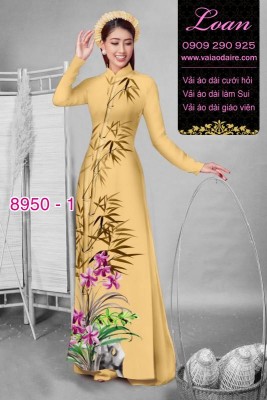 Vải áo dài cành Trúc-DT 8950