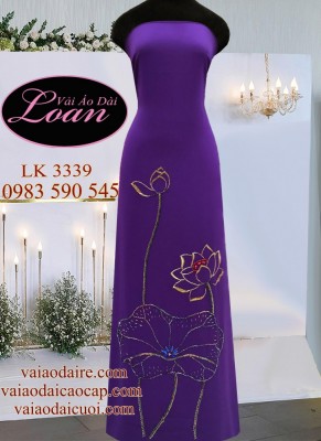 Vải áo dài kết hoa Sen-ADK 8988