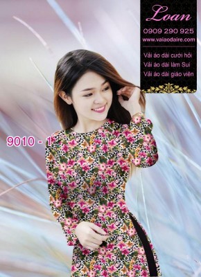 Vải áo dài hoa 3D-DT 9010