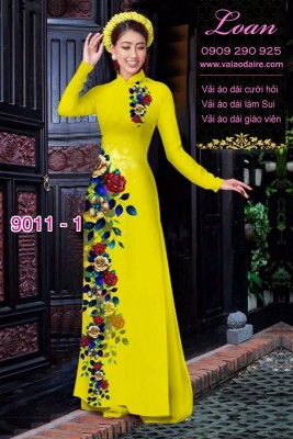 Vải áo dài hoa dây-DT 9011