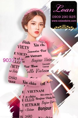 Vải áo dài chữ Việt Nam-DT 9033