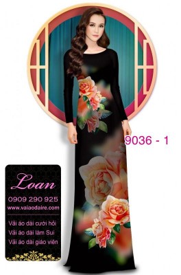 Vải áo dài hoa Hồng 3D-DT 9036