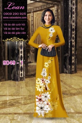 Vải áo dài hoa 3D-DT 9049