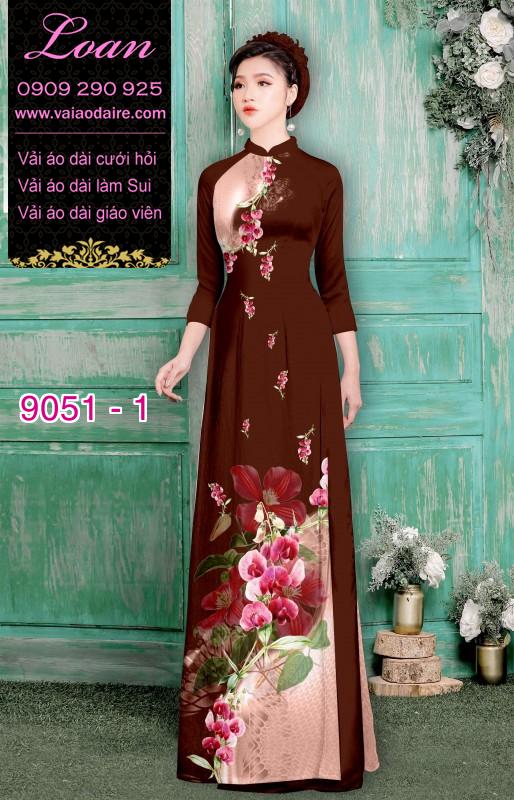 Vải áo dài hoa 3D
