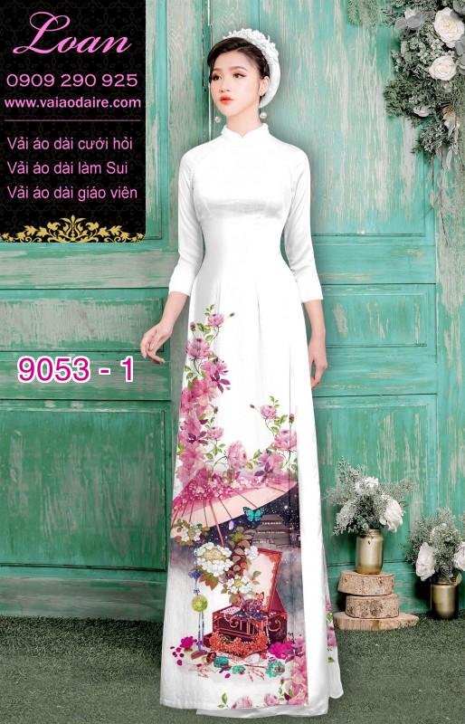 Vải áo dài hoa cảnh