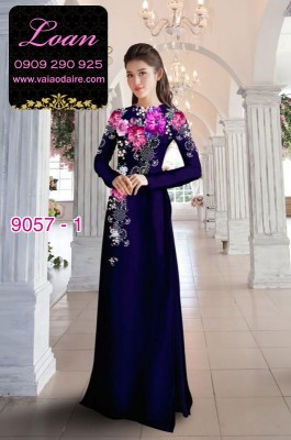 Vải áo dài hoa 3D-DT 9057