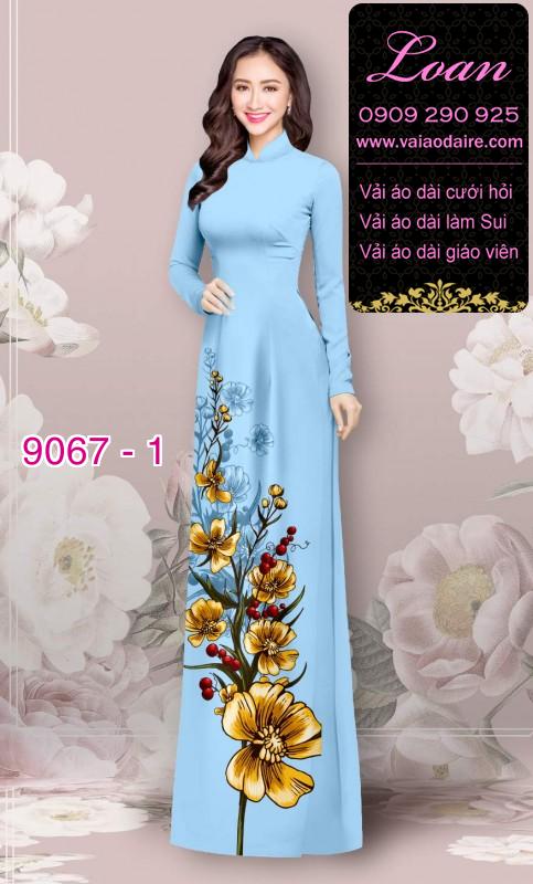 Vải áo dài hoa 3D