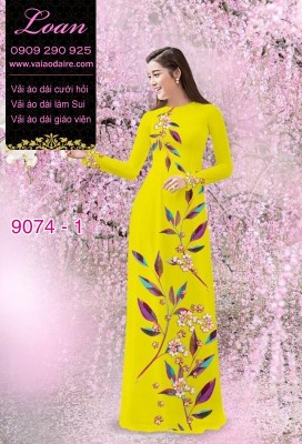 Vải áo dài hoa 3D-DT 9074