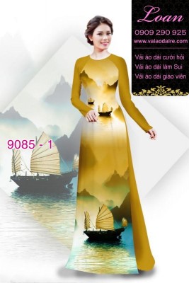 Vải áo dài phong cảnh-DT 9085