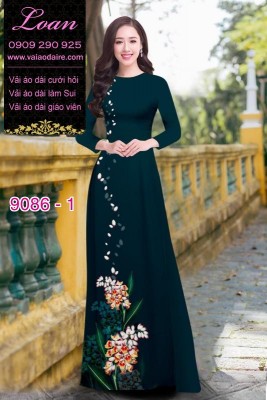 Vải áo dài hoa 3D-DT 9086