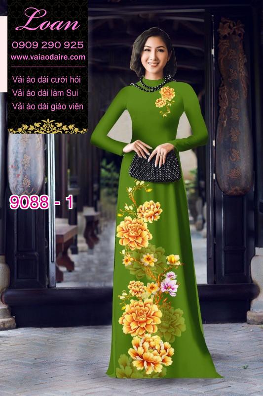 Vải áo dài hoa 3D