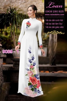 Vải áo dài hoa 3D-DT 9089