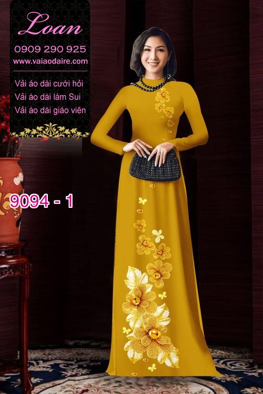 Vải áo dài hoa 3D