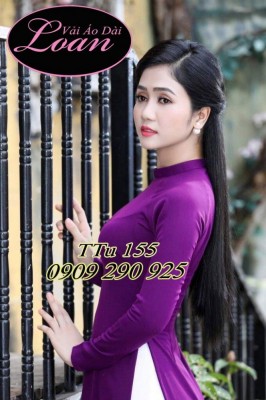 Vải áo dài trơn màu tím-LT 9104