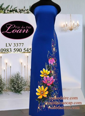 Vải áo dài vẽ và kết hoa-ADK 9129