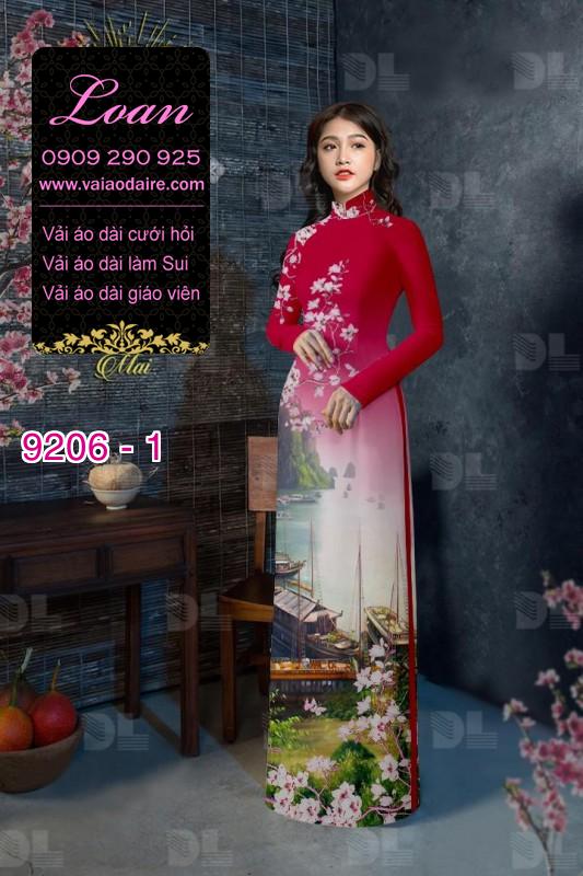 Vải áo dài hoa 3D