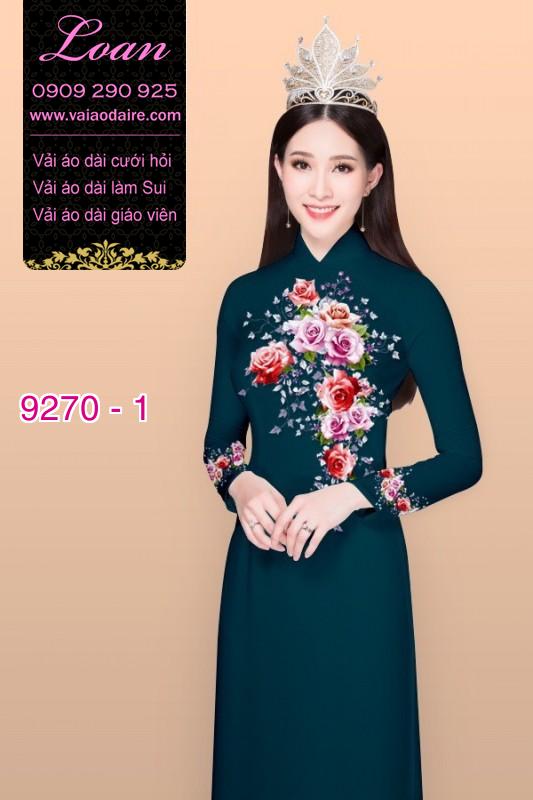 Vải áo dài hoa 3D