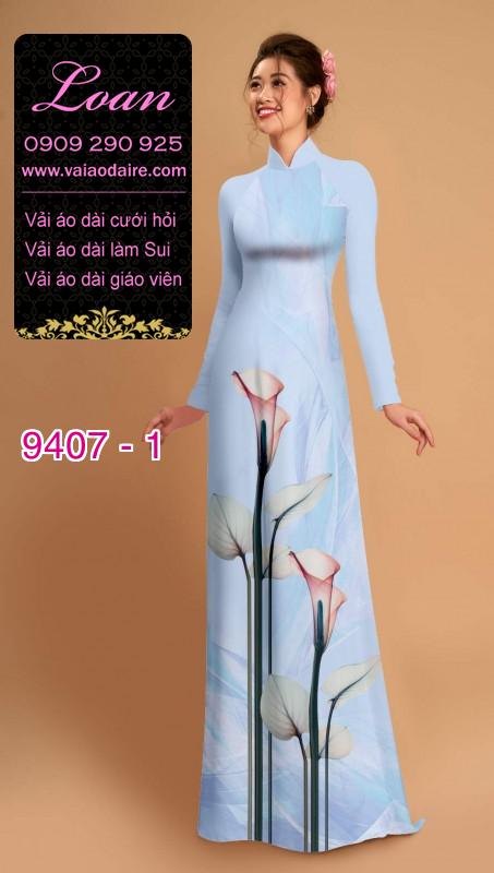 Vải áo dài hoa 3D