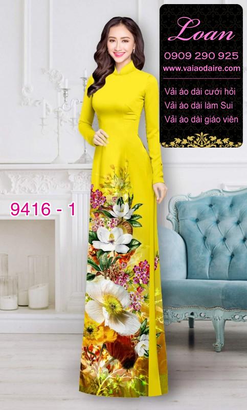 Vải áo dài hoa 3D