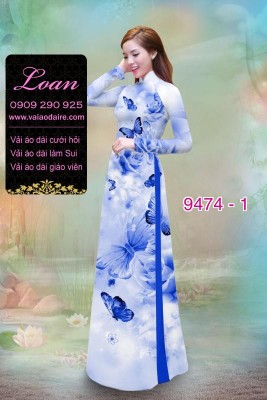 Vải áo dài hoa 3D-DT 9474