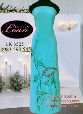 Vải áo dài kết hoa rau Muống-ADK 9484