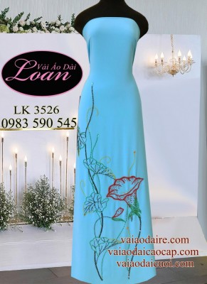 Vải áo dài kết hoa rau Muống-ADK 9485